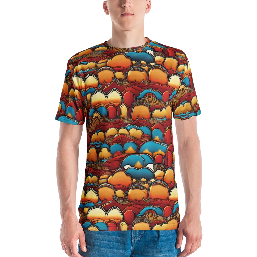 Sunset Topography on Men's Crew Neck T-Shirt — Front