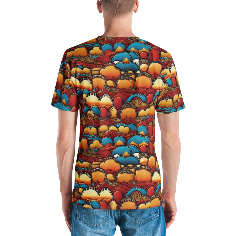 Sunset Topography on Men's Crew Neck T-Shirt — Back