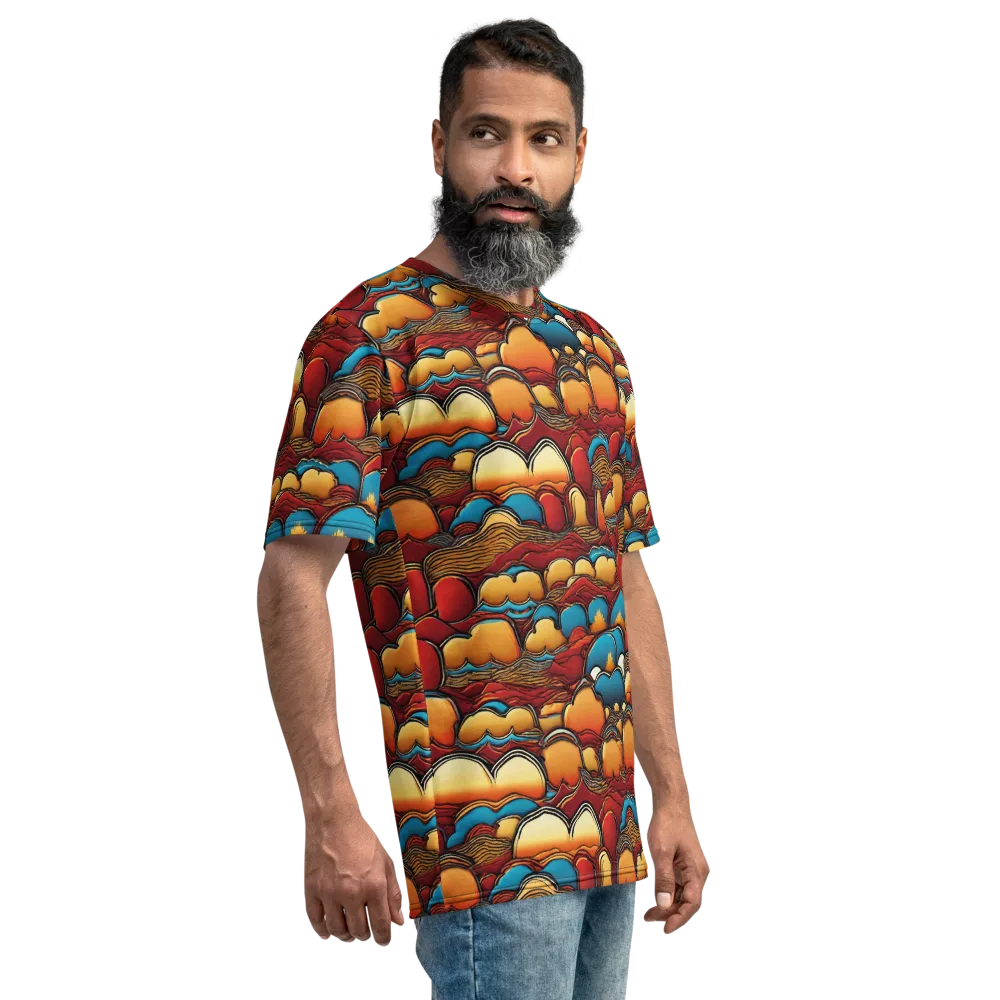 Sunset Topography on Men's Crew Neck T-Shirt — Right
