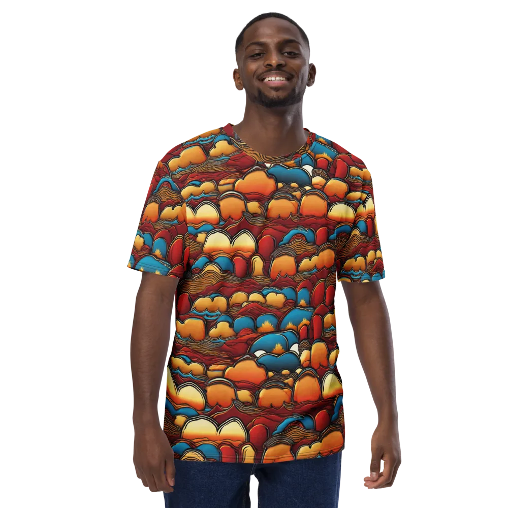 Sunset Topography on Men's Crew Neck T-Shirt — Front