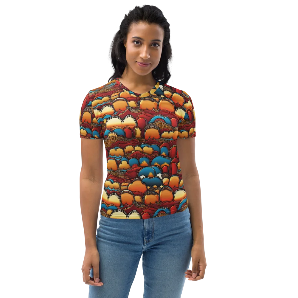 Sunset Topography on Women's Crew Neck T-Shirt — Front