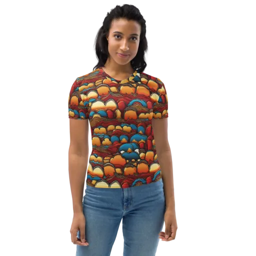 Sunset Topography on a Women's Crew Neck T-Shirt