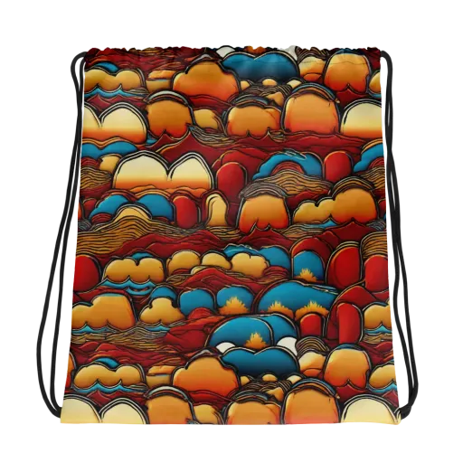 Sunset Topography on a Drawstring Bag