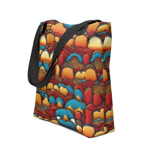 Sunset Topography on a Tote Bag
