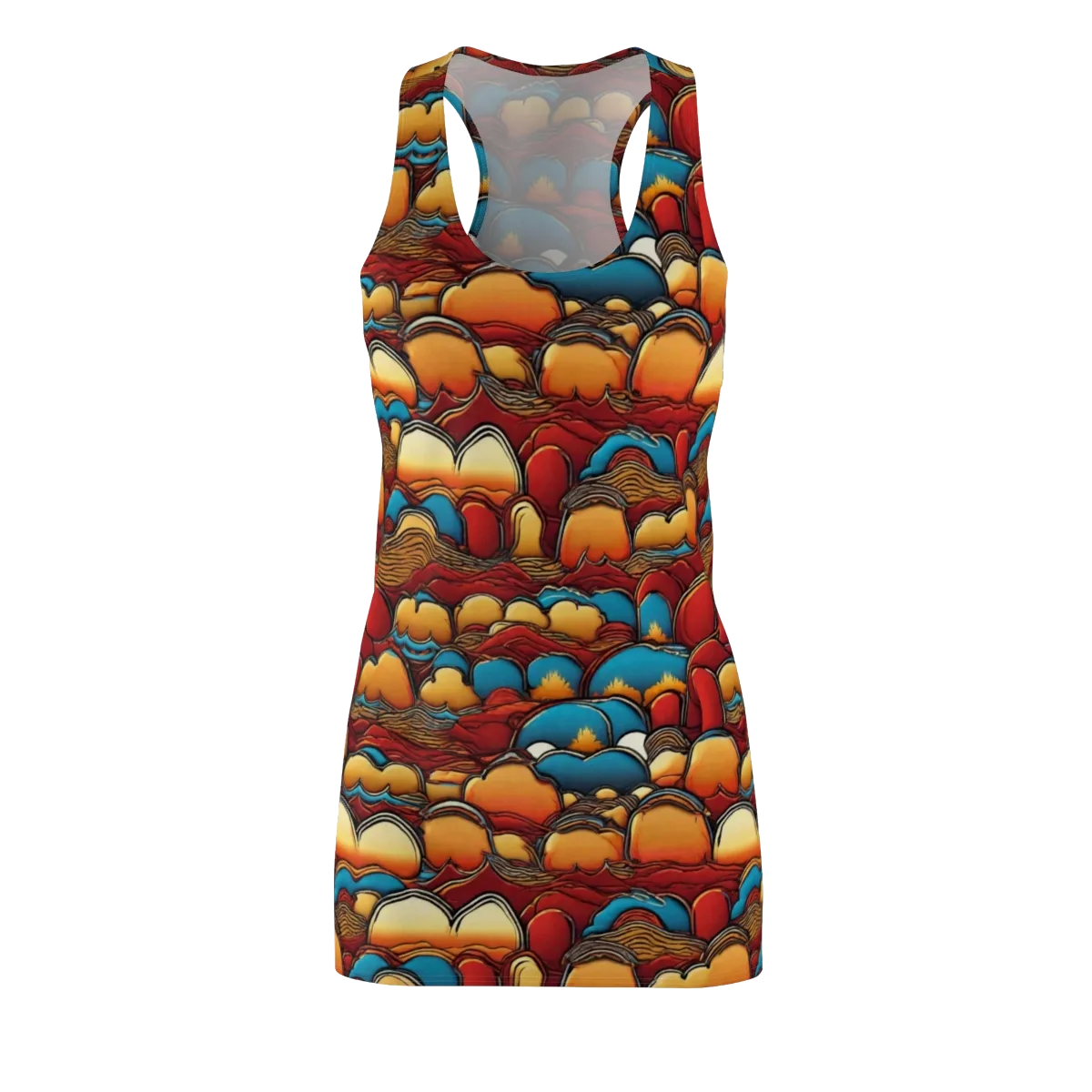 Sunset Topography on Racerback Dress — Front