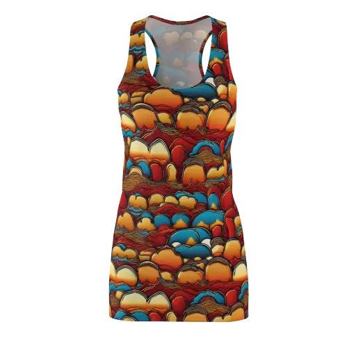 Sunset Topography on a Racerback Dress
