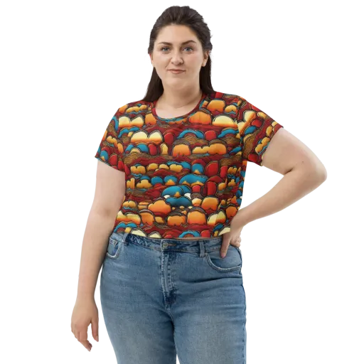 Sunset Topography on a Crop Tee