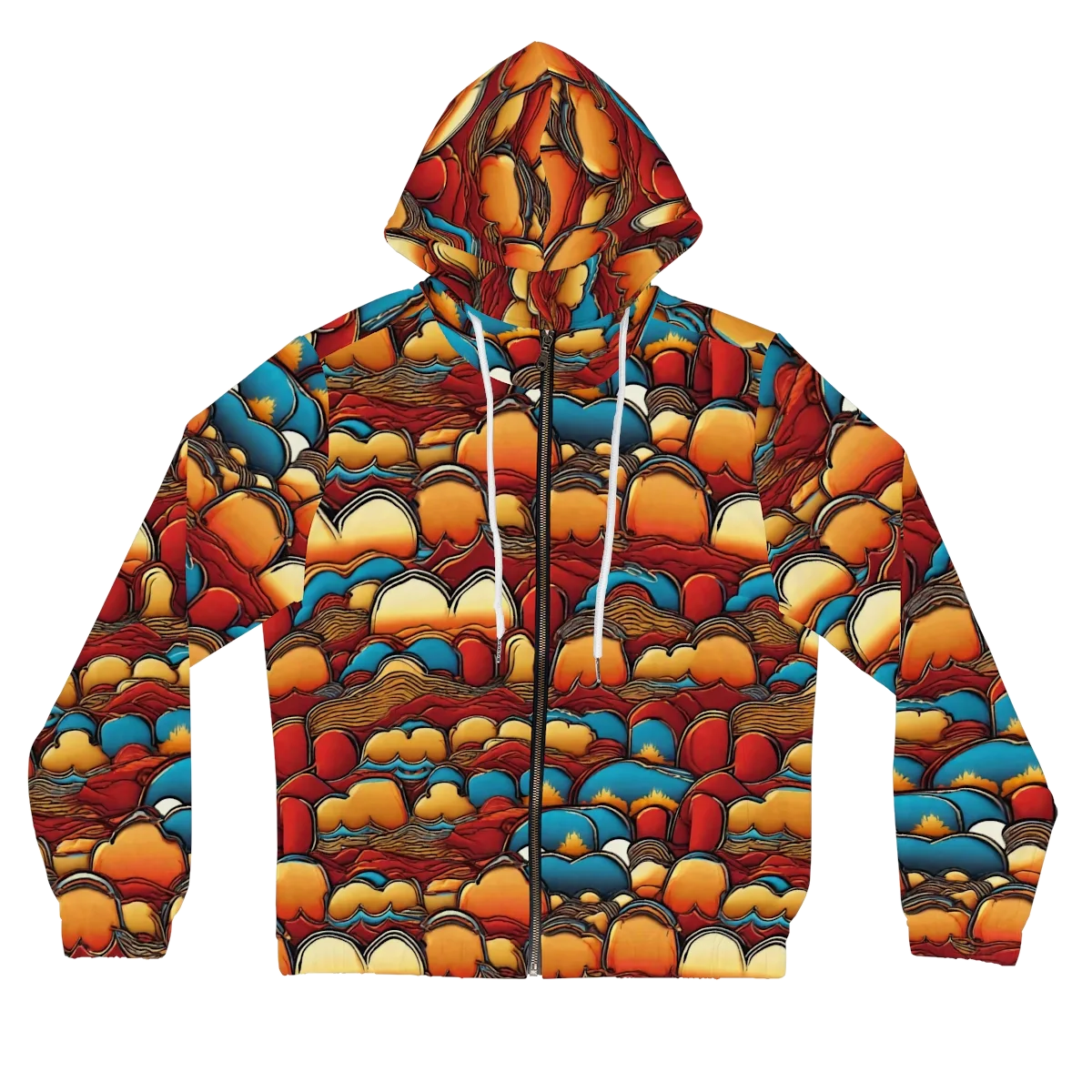 Sunset Topography on Women's Full-Zip Hoodie — Front