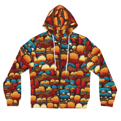 Sunset Topography on a Women's Full-Zip Hoodie