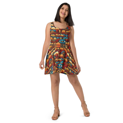 Sunset Topography on a Skater Dress