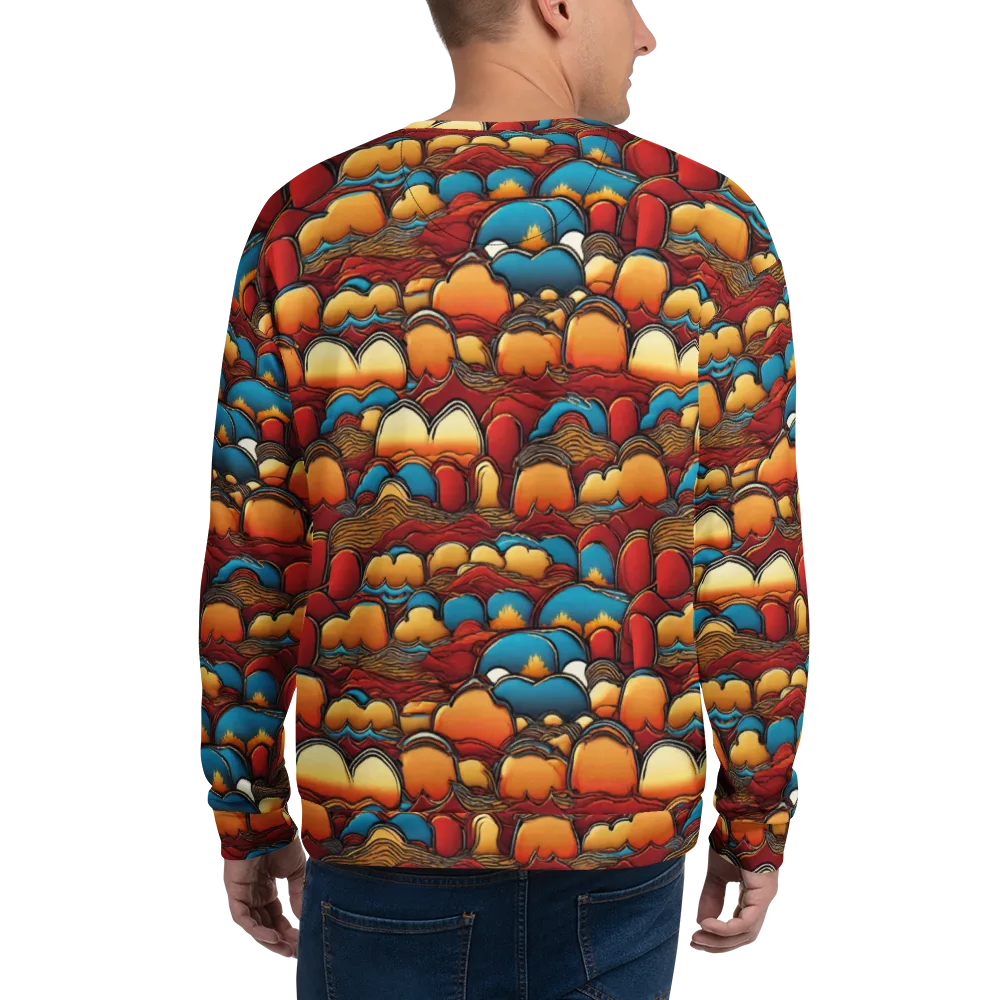 Sunset Topography on Sweatshirt — Back
