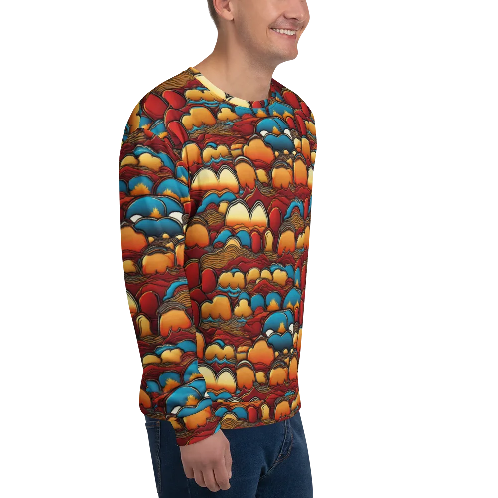 Sunset Topography on Sweatshirt — Right Front