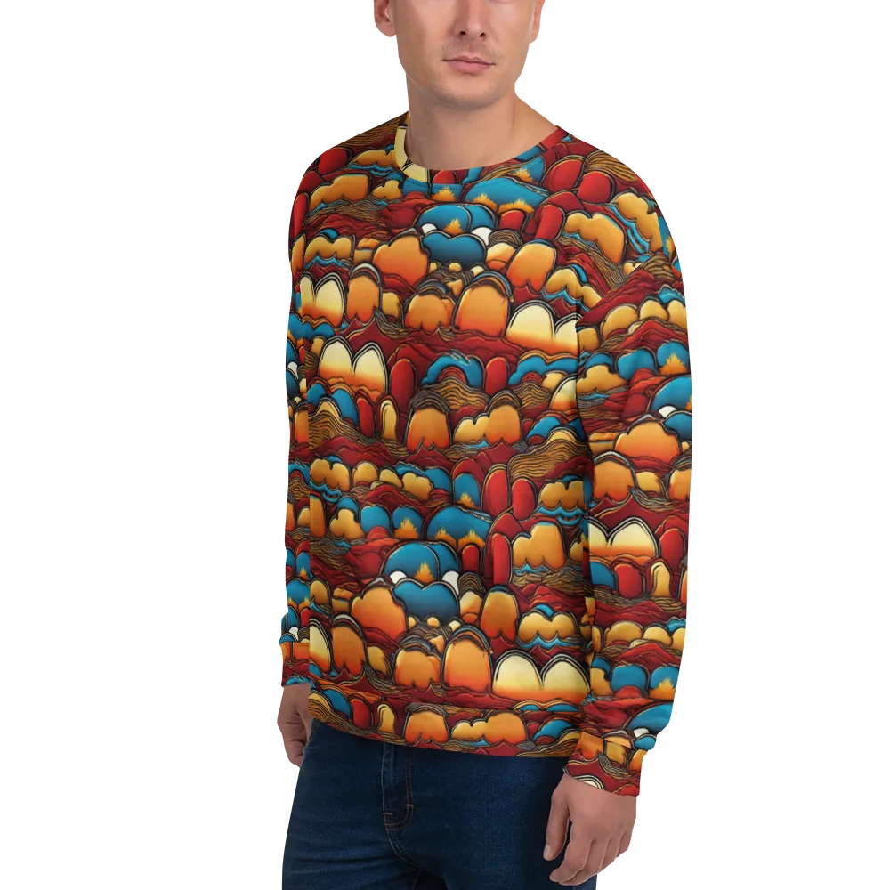 Sunset Topography on Sweatshirt — Left Front