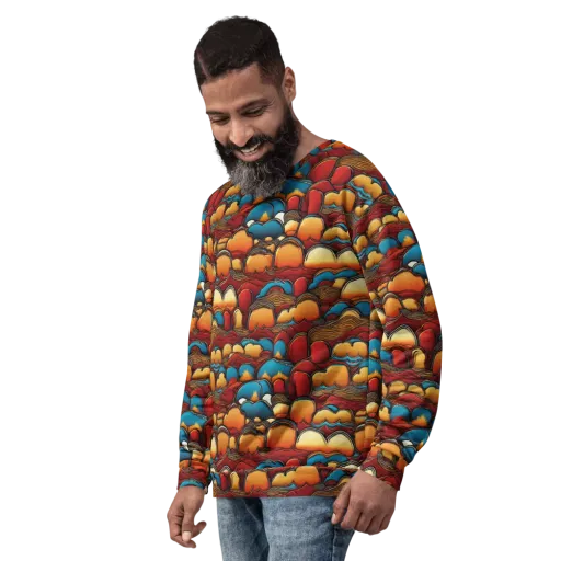 Sunset Topography on a Sweatshirt