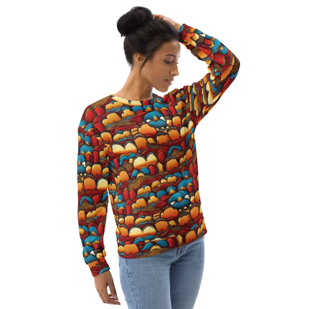 Sunset Topography on Sweatshirt — Right Front