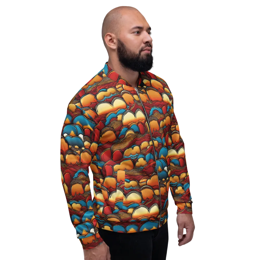 Sunset Topography on Bomber Jacket — Right