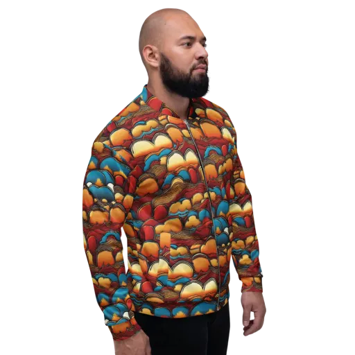 Sunset Topography on a Bomber Jacket