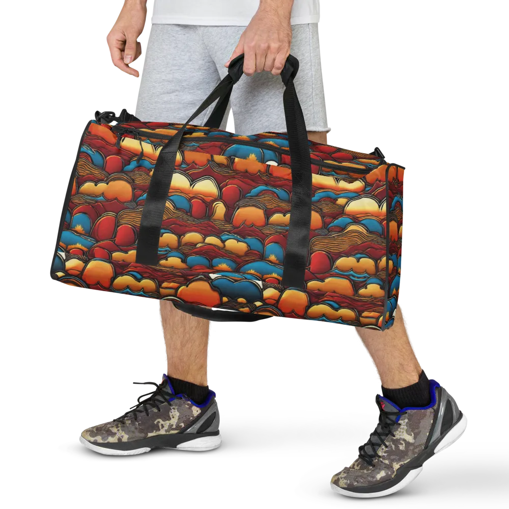 Sunset Topography on Duffle Bag — Front