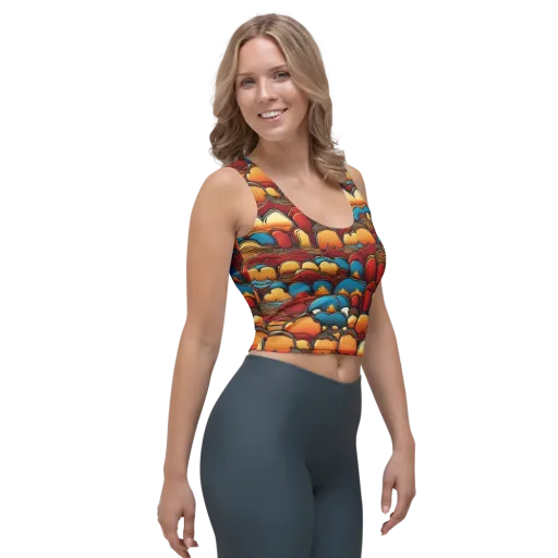 Sunset Topography on a Crop Top