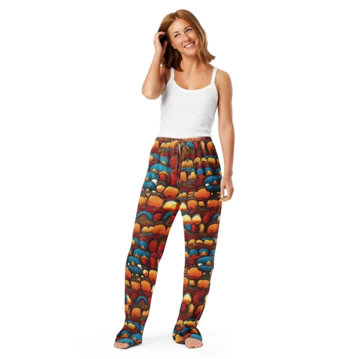Sunset Topography on a Women's Pajama Pants