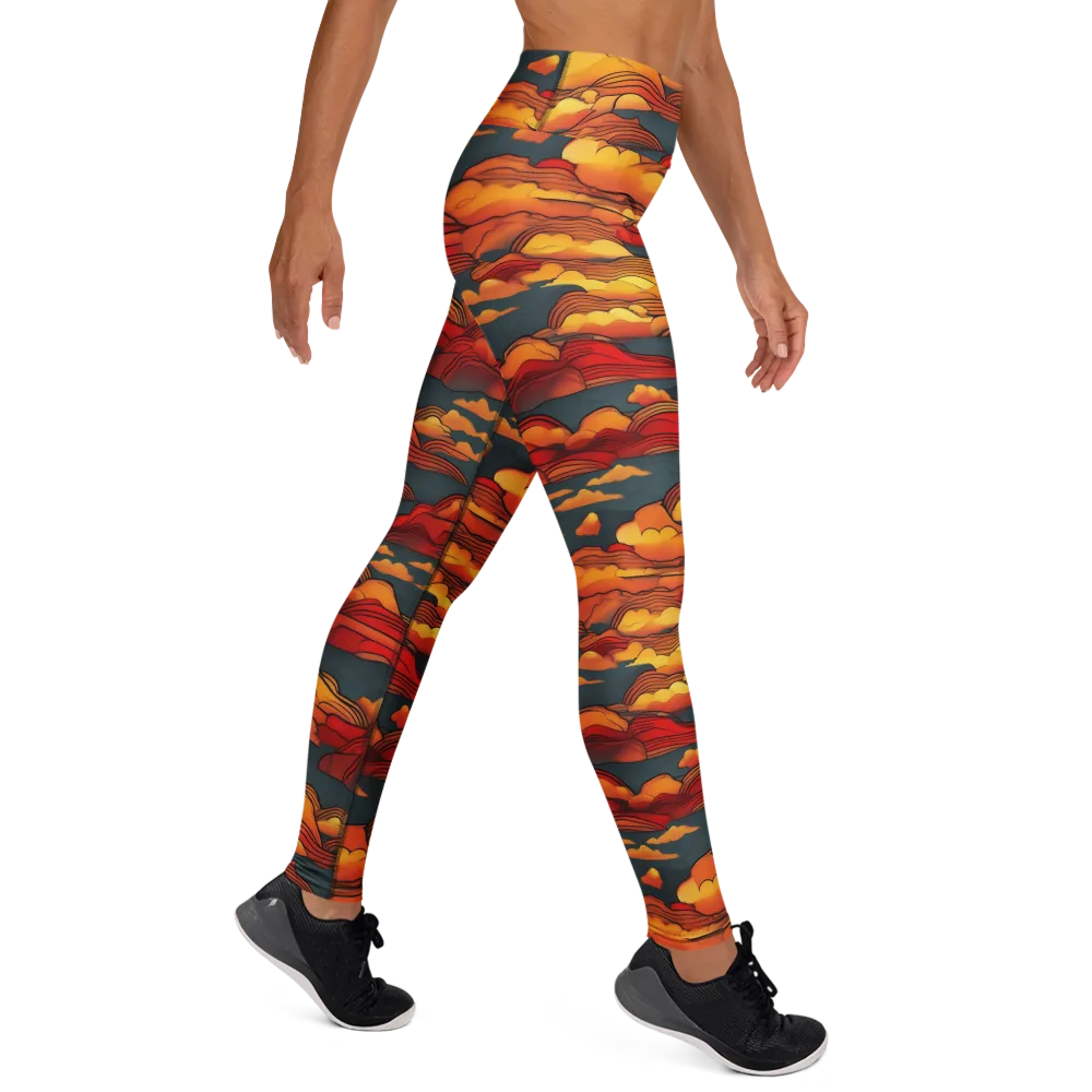 Inferno Weather on Yoga Leggings — Right