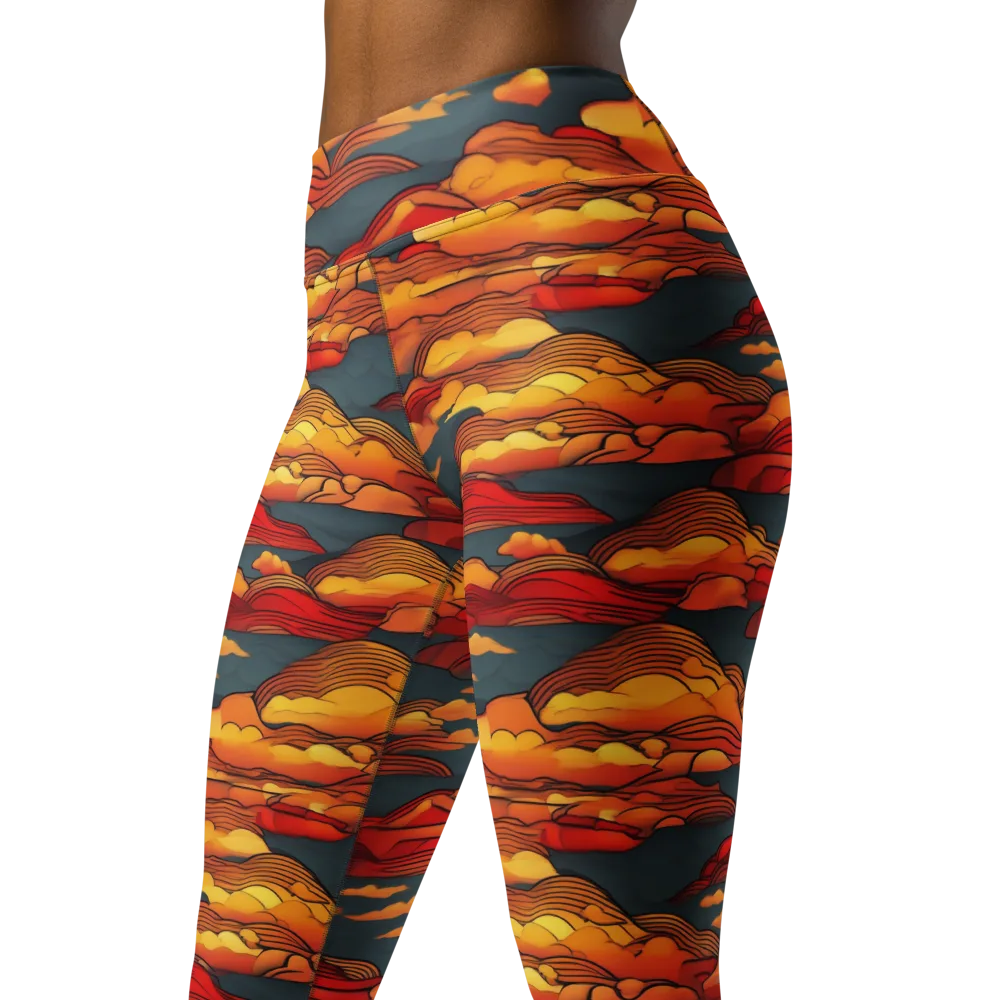Inferno Weather on Yoga Leggings — Left Front