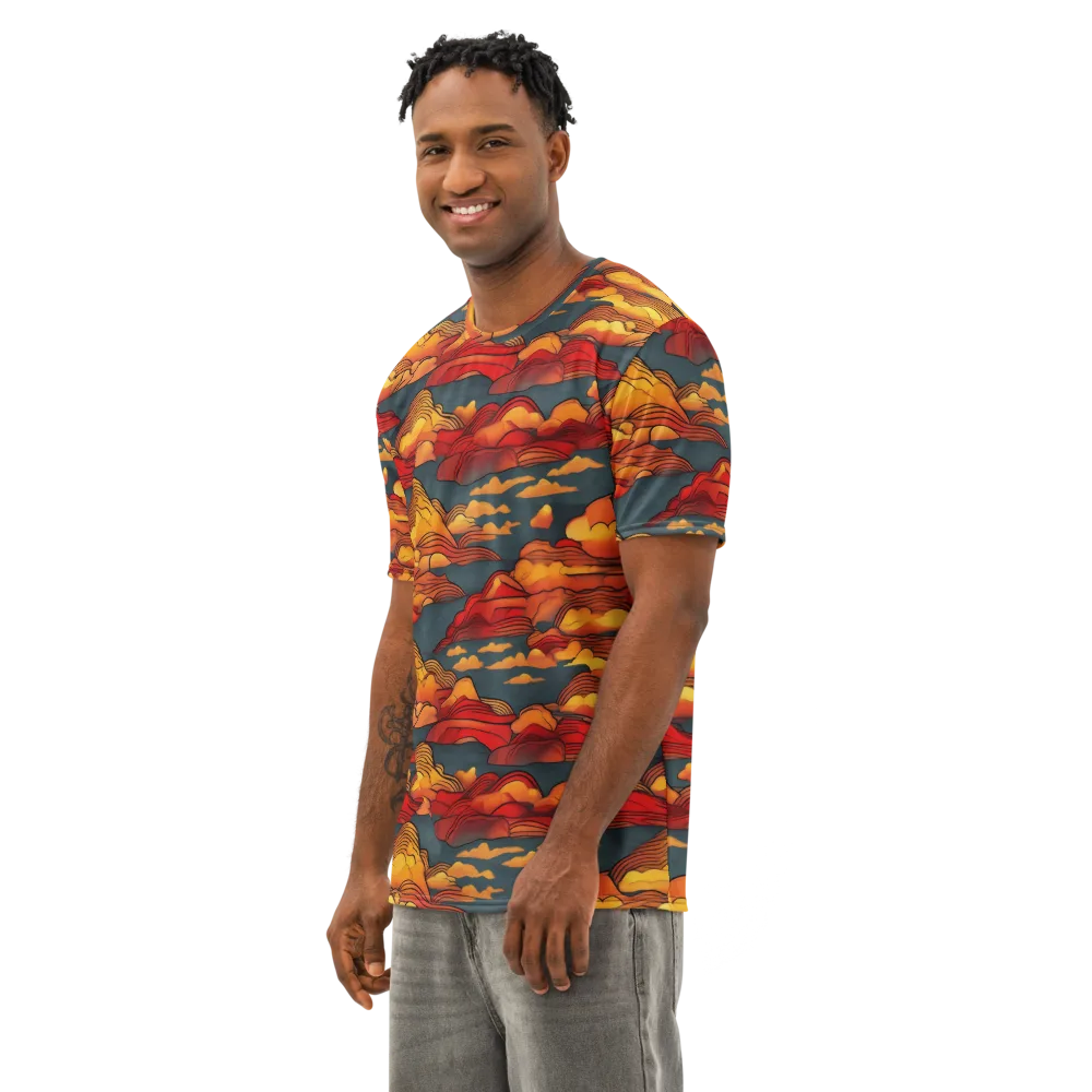 Inferno Weather on Men's Cotton Crew Neck T-Shirt — Left Front