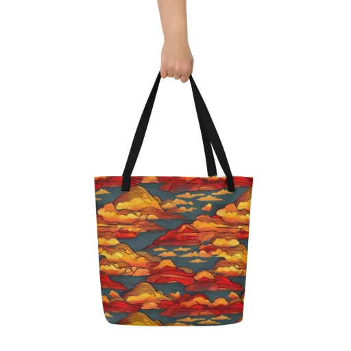 Inferno Weather on a Large Tote Bag W/ Pocket