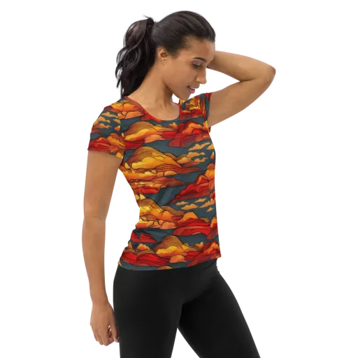 Inferno Weather on a Women's Athletic T-Shirt