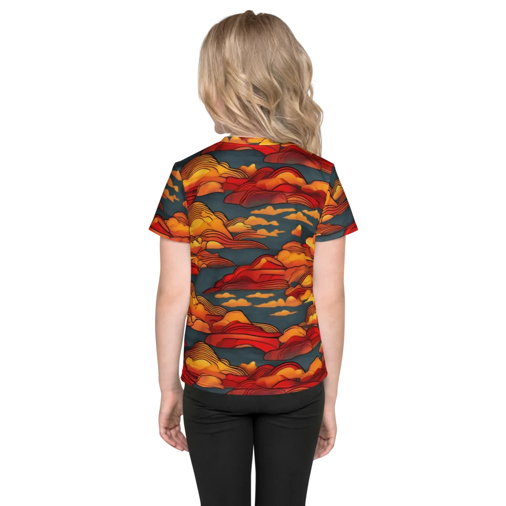 Inferno Weather on Kids Crew Neck T-Shirt — Back