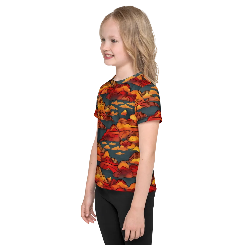 Inferno Weather on Kids Crew Neck T-Shirt — Left