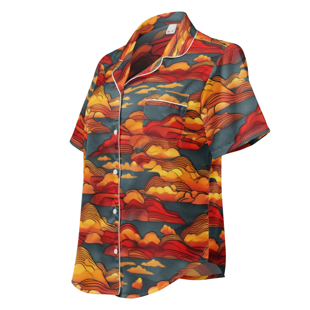 Inferno Weather on Women's Short Sleeve Pajama Top — Left Front
