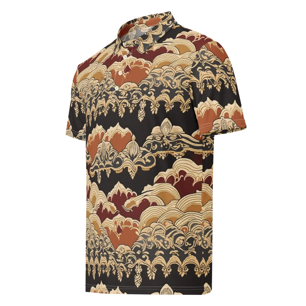 Baroque Tidal Lace on Men's Slim Fit Polo Shirt — Left Front