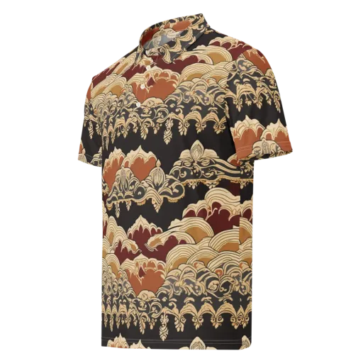 Baroque Tidal Lace on a Men's Slim Fit Polo Shirt