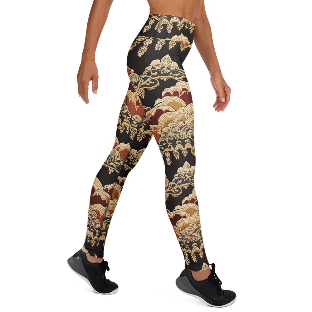 Baroque Tidal Lace on Yoga Leggings — Right