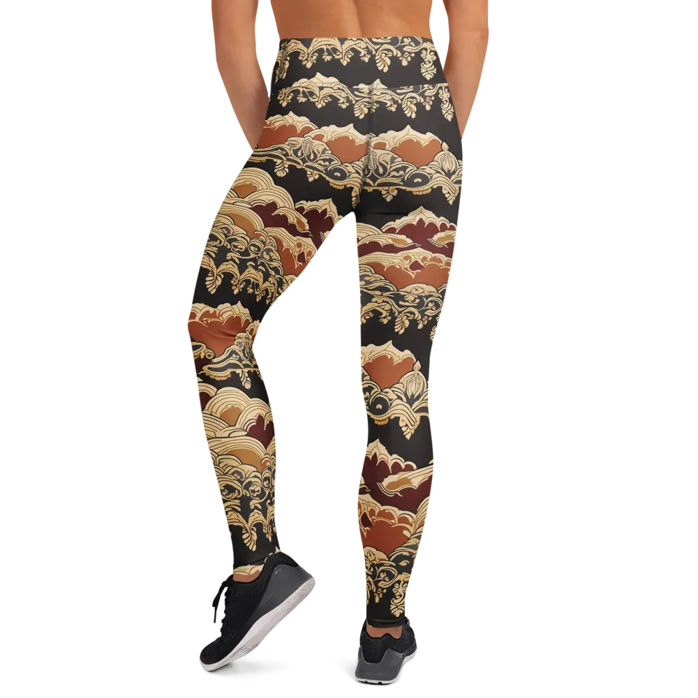 Baroque Tidal Lace on Yoga Leggings — Back