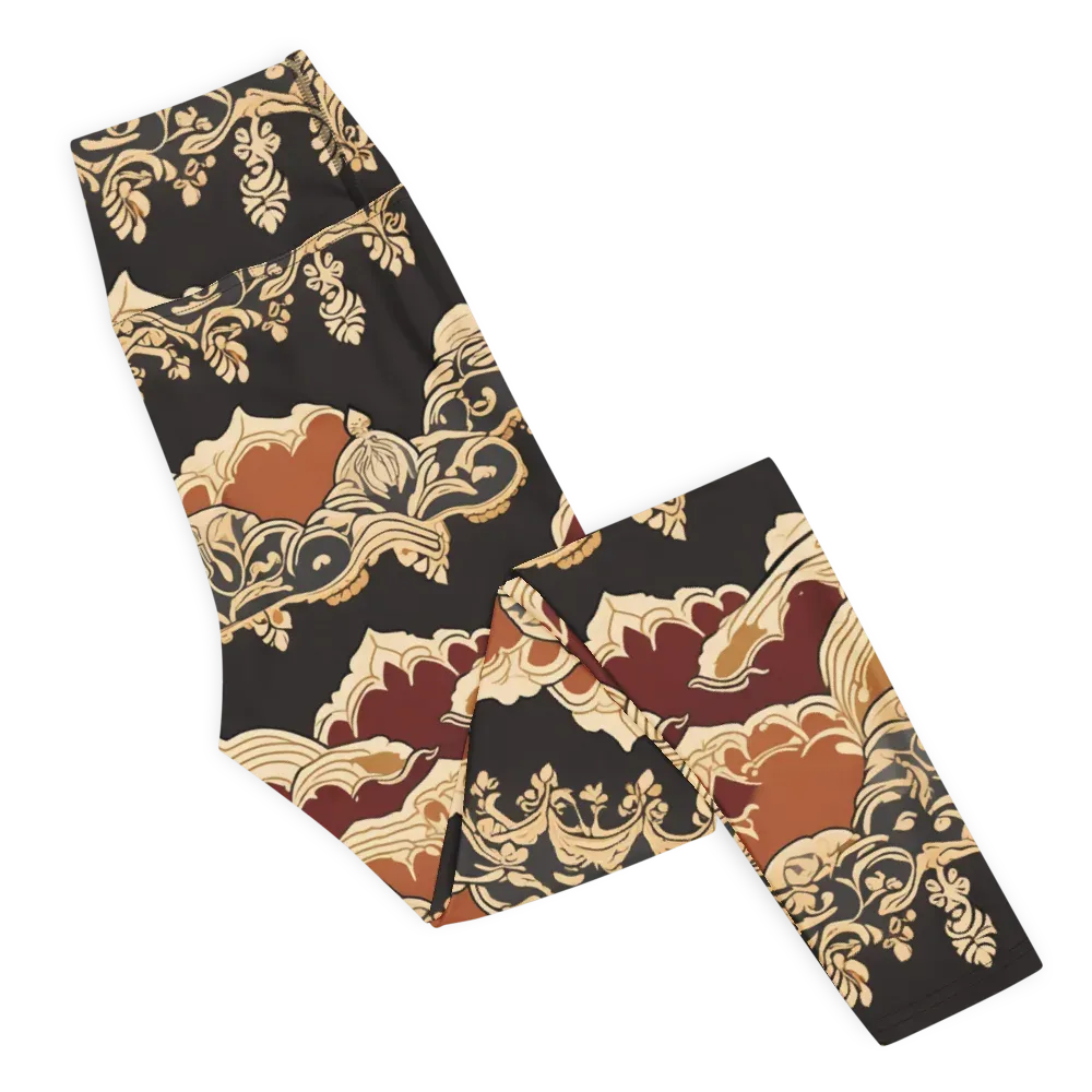 Baroque Tidal Lace on Yoga Leggings — Right