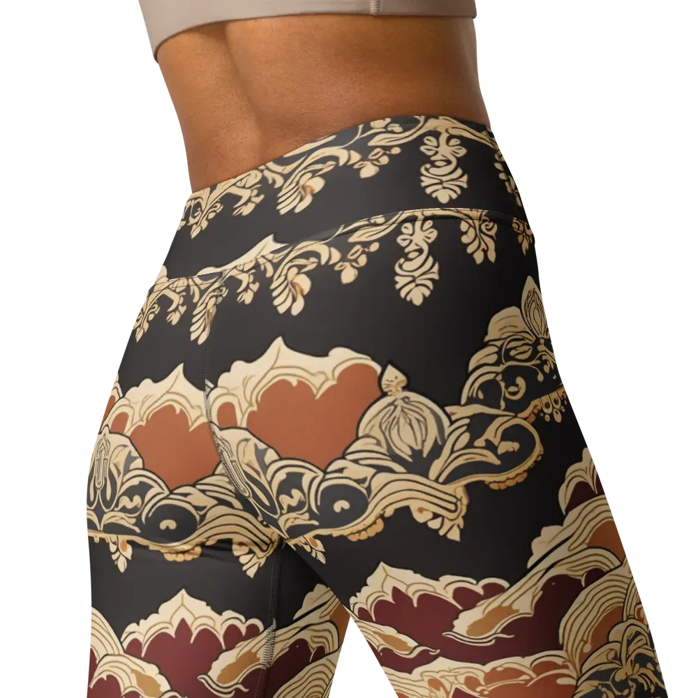 Baroque Tidal Lace on Yoga Leggings — Back
