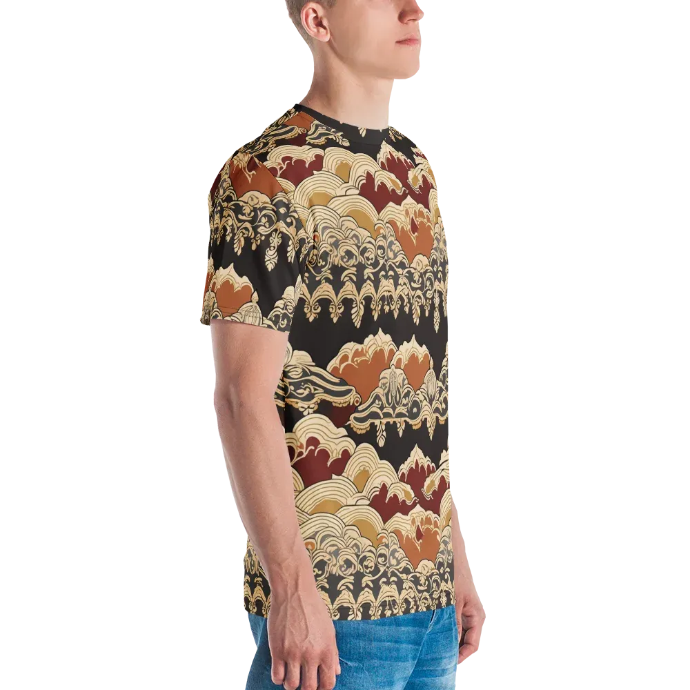 Baroque Tidal Lace on Men's Crew Neck T-Shirt — Right