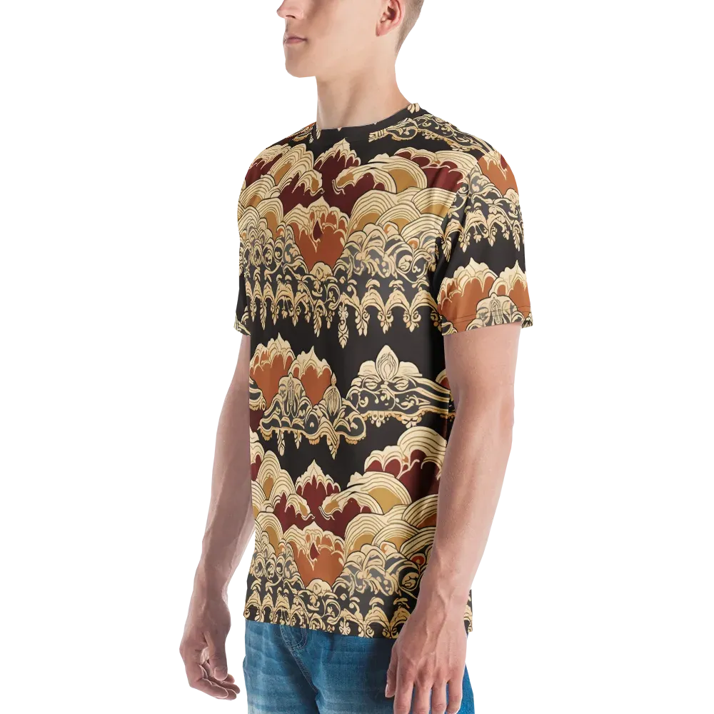Baroque Tidal Lace on Men's Crew Neck T-Shirt — Left