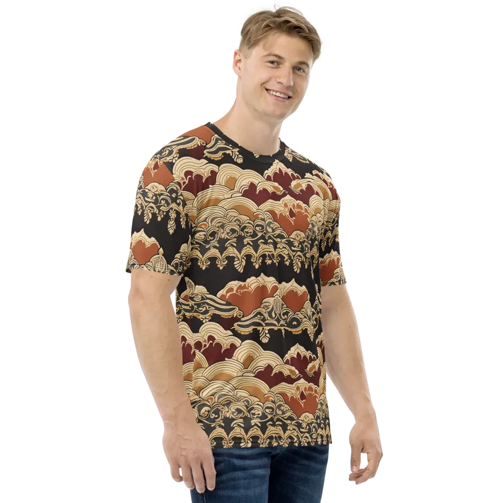 Baroque Tidal Lace on Men's Crew Neck T-Shirt — Right
