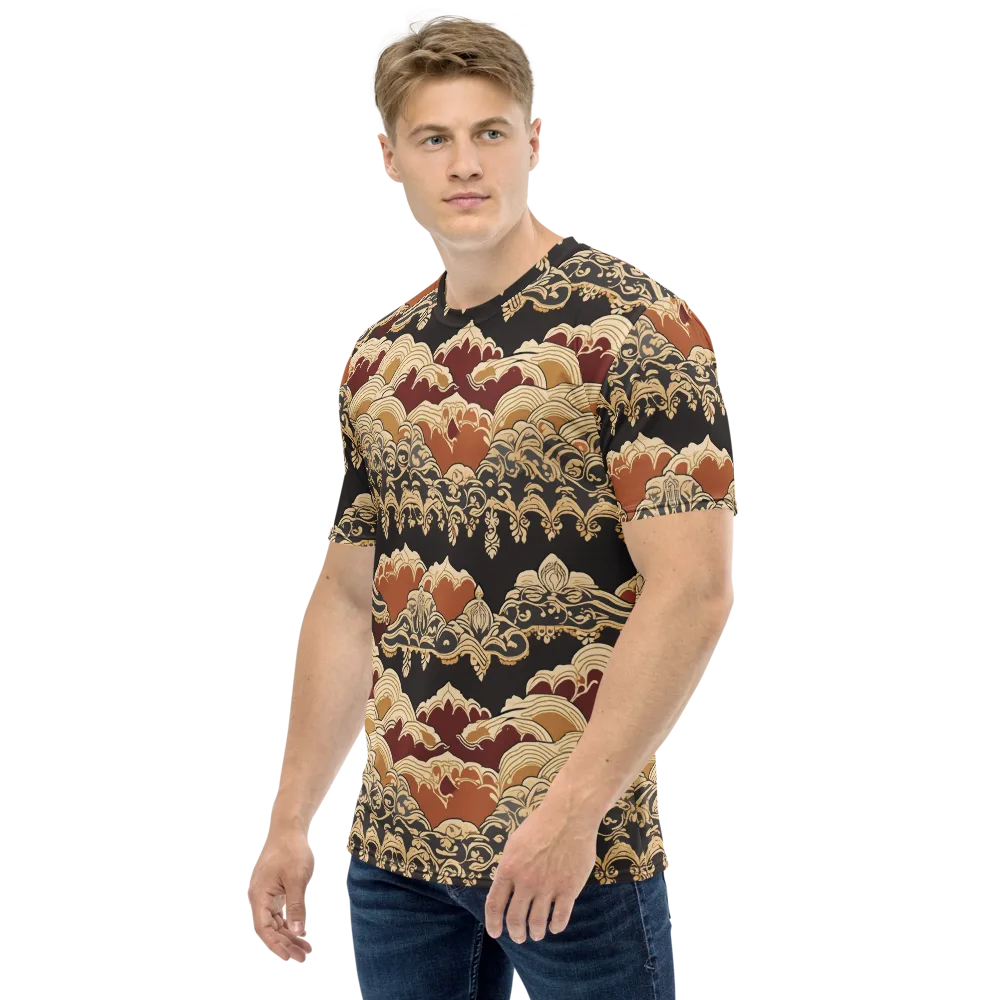 Baroque Tidal Lace on Men's Crew Neck T-Shirt — Left