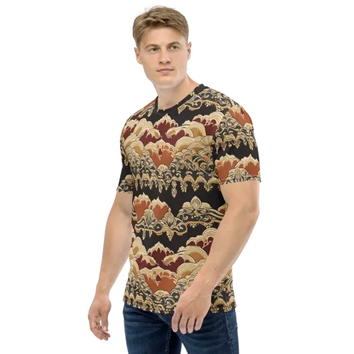 Baroque Tidal Lace on a Men's Crew Neck T-Shirt