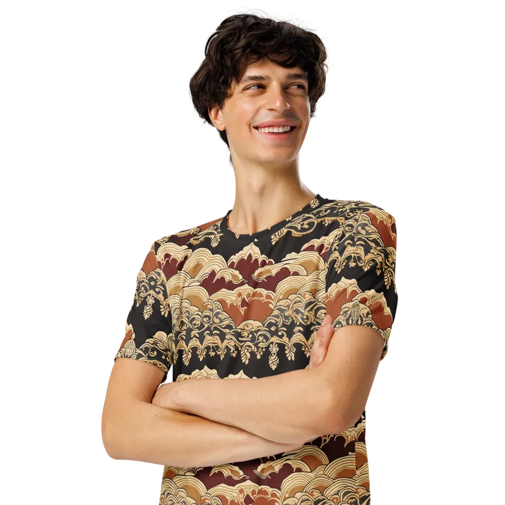 Baroque Tidal Lace on Men's Crew Neck T-Shirt — Left Front
