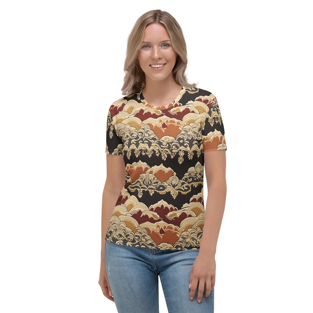 Baroque Tidal Lace on Women's Crew Neck T-Shirt — Front