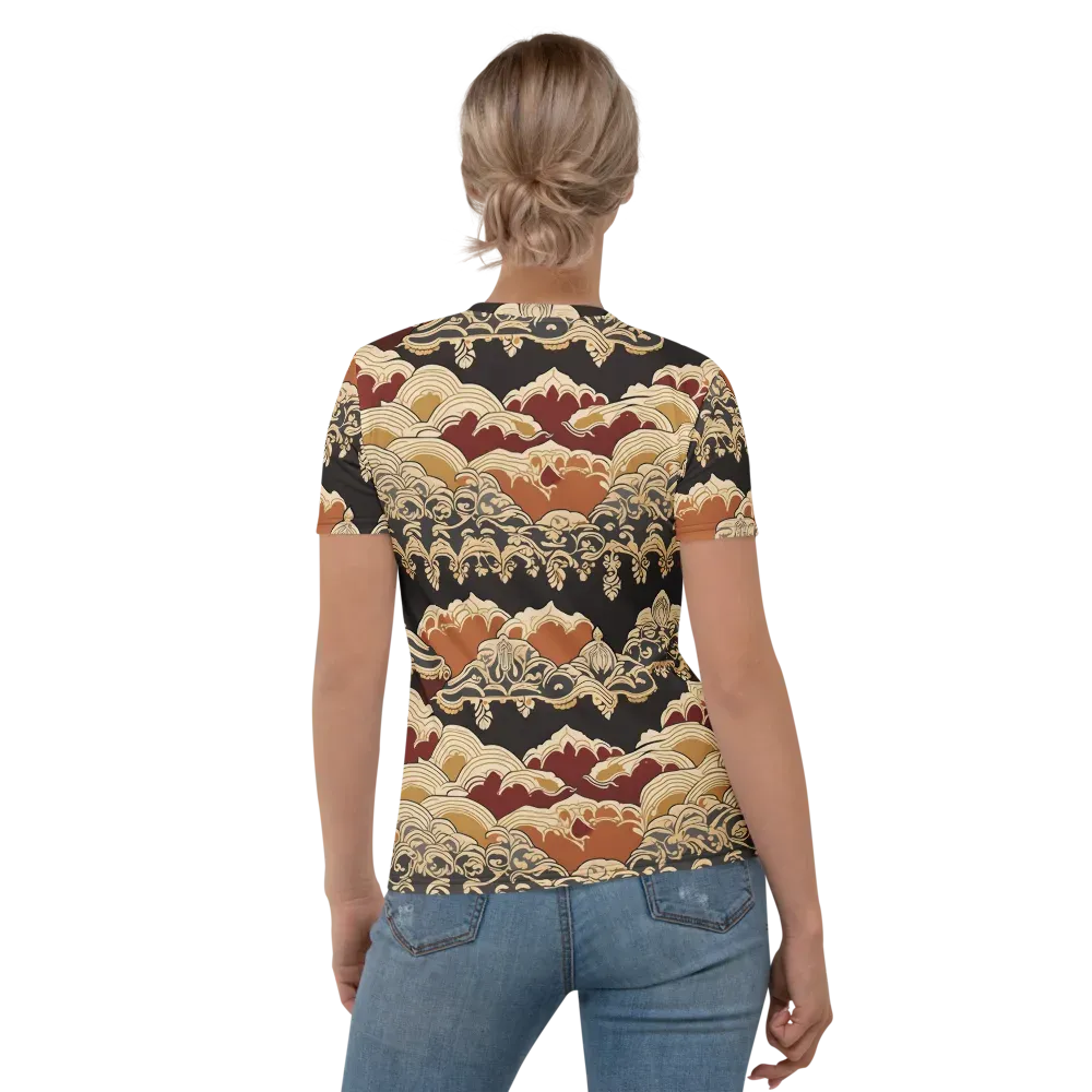 Baroque Tidal Lace on Women's Crew Neck T-Shirt — Back