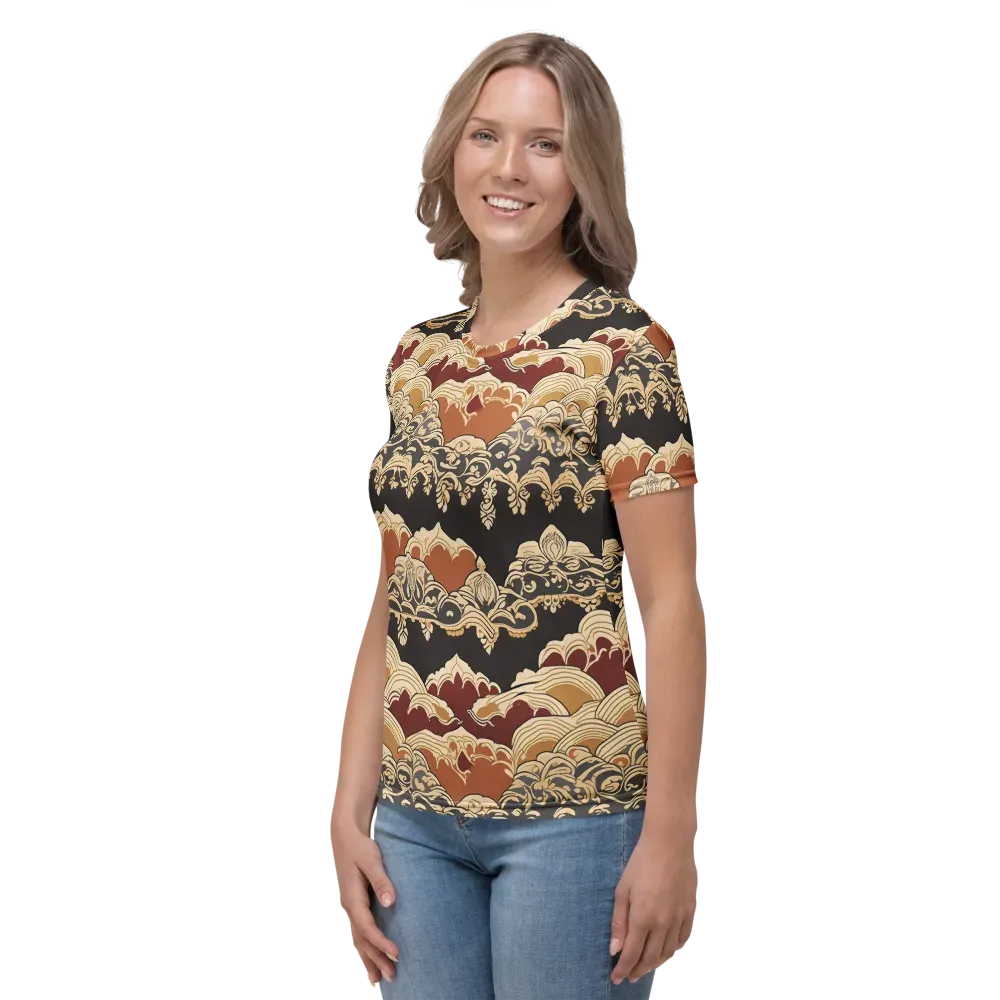 Baroque Tidal Lace on Women's Crew Neck T-Shirt — Left