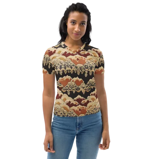 Baroque Tidal Lace on a Women's Crew Neck T-Shirt