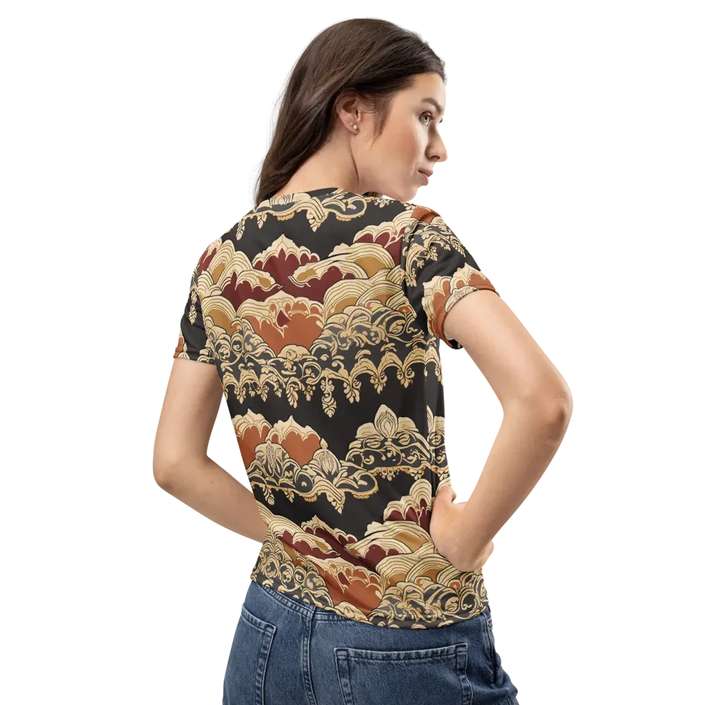 Baroque Tidal Lace on Women's Crew Neck T-Shirt — Back