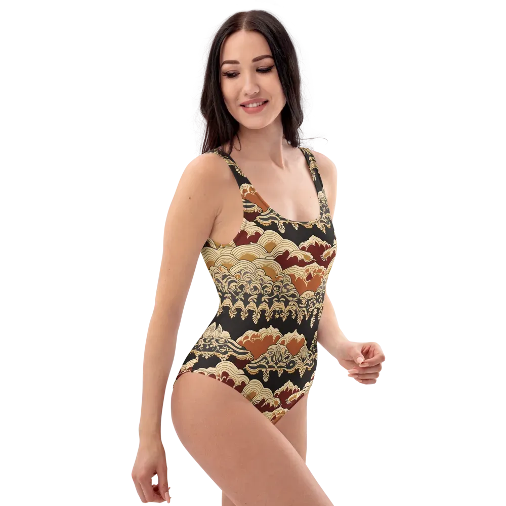 Baroque Tidal Lace on One-Piece Swimsuit — Right